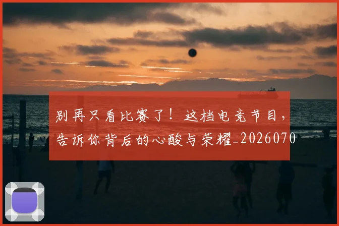 别再只看比赛了!这档电竞节目,告诉你背后的心酸与荣耀_20260704173724